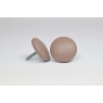 Bouton à clou recouvert de simili cuir taupe