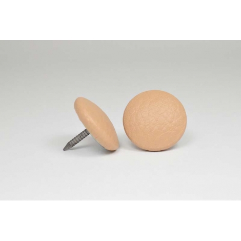 Bouton à clou recouvert de simili cuir sable