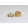 Bouton à anneau recouvert de tissu Liberty Frou frou poussière d'or