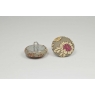 Bouton à anneau recouvert de tissu Liberty Frou frou pierre