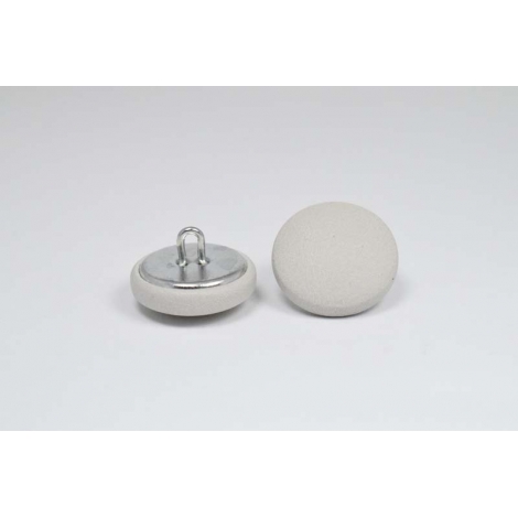 Bouton à anneau recouvert de cuir de veau gris perle