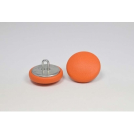 Bouton à anneau recouvert de cuir de veau orange