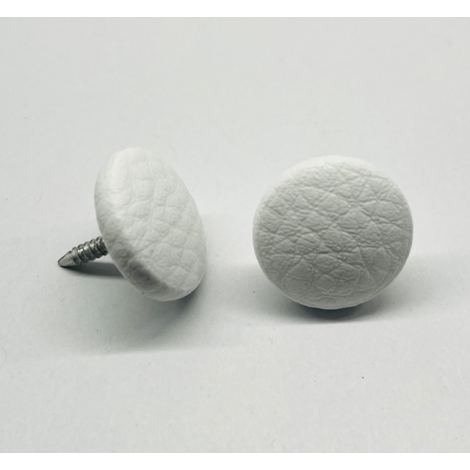 Bouton à clou recouvert de simili cuir blanc