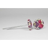 Bouton à languettes recouvert de tissu Liberty Frou Frou poussière d'or
