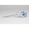 Bouton à languettes recouvert de tissu Liberty Adelajda Bleu