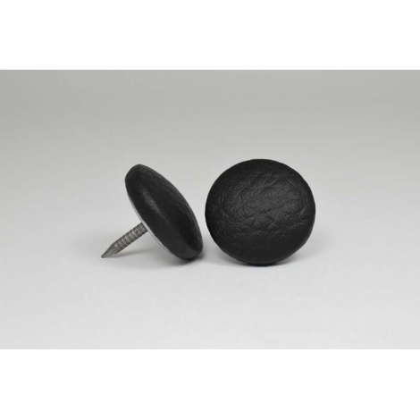 Bouton à clou recouvert de simili cuir noir