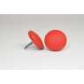 Bouton à clou recouvert de simili cuir rouge